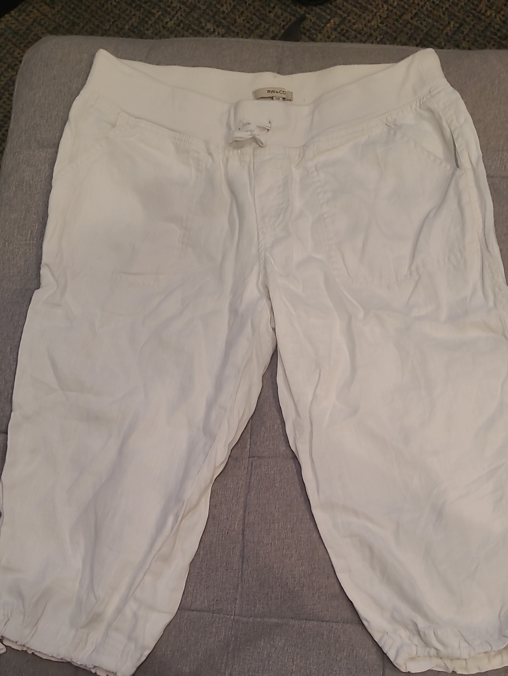 RW&CO. Woman LiNEN  Drawstring Jogger Pants L